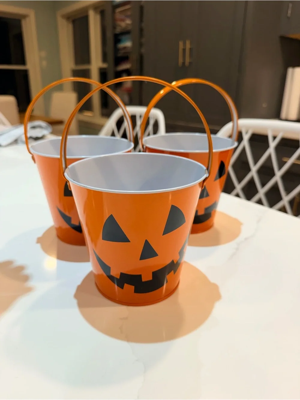 Halloween Pumpkin Treat Buckets - Orange Jack-O'-Lantern Party Pails